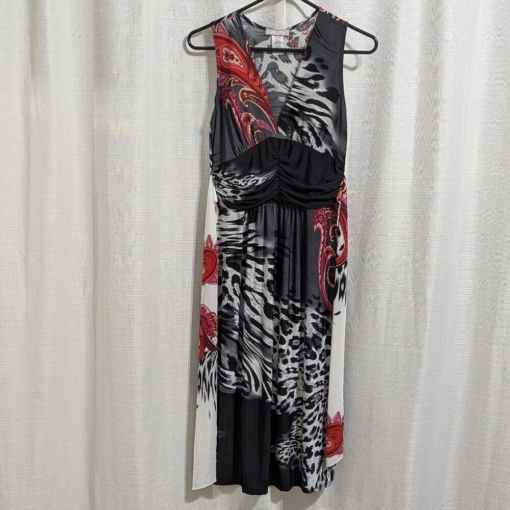 4/$20 Pretty Young thing Sleeveless Printed Dress Large whimsigoth maximalist